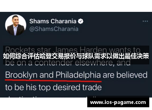 如何综合评估哈登交易报价与球队需求以做出最佳决策 如何综合评估哈登交易报价与球队需求以做出最佳决策