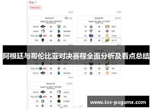阿根廷与哥伦比亚对决赛程全面分析及看点总结